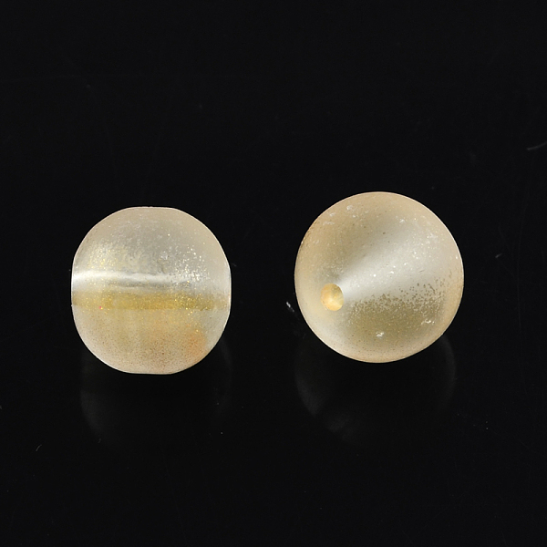 

PandaHall Spray Painted Glass Round Bead Strands, Light Yellow, 4mm, Hole: 1.1~1.3mm, about 200pcs/strand, 31.4 inch Glass Round Yellow