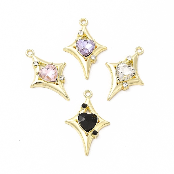 

PandaHall Rack Plating Alloy with Glass Pendants, Star with Heart Charms, Light Gold, Cadmium Free & Nickel Free & Lead Free, Mixed Color..., Multicolor