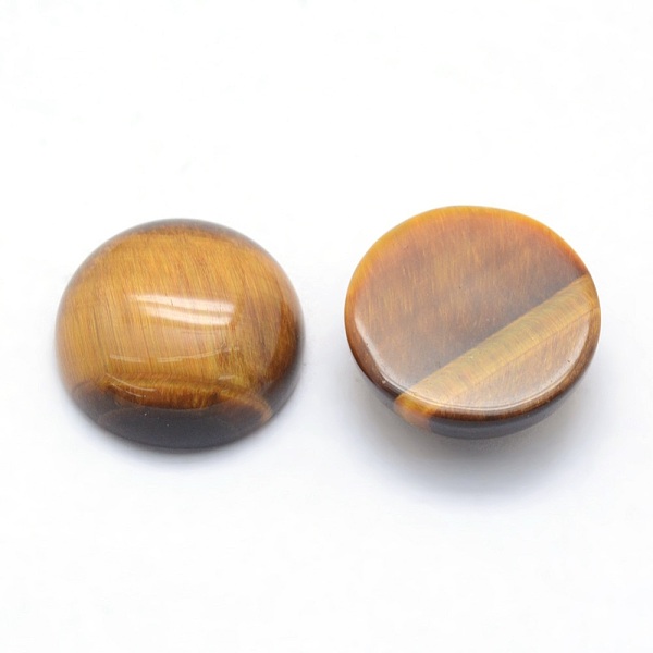

PandaHall Natural Tiger Eye Cabochons, Half Round, 12x5~6mm Tiger Eye Half Round