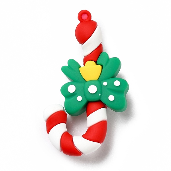 

PandaHall PVC Plastic Big Pendants, Christmas Candy Cane, Red, 64.5x33x17mm, Hole: 3mm PVC Others Red