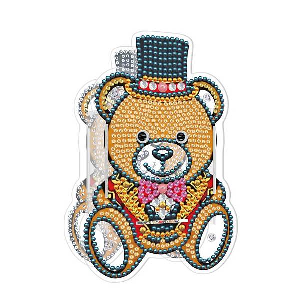 PandaHall 5D DIY Bear Pattern Animal Diamond Painting Pencil Cup Holder Ornaments Kits, with Resin Rhinestones, Sticky Pen, Tray Plate, Glue...