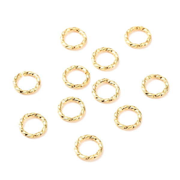 

PandaHall Brass Open Jump Rings, Long-Lasting Plated, Twist Ring, Real 18K Gold Plated, 18 Gauge, 8x1mm, Inner Diameter: 6mm Brass