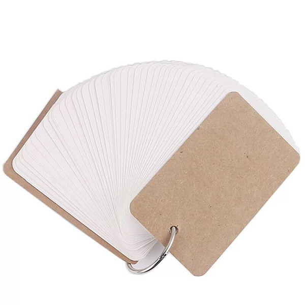 

PandaHall Cute Kraft Paper Mini Loose-leaf Notebook for Student, Portable Ring Binder Book, Rectangle, White, 70x40x23mm, 50sheets/pc Paper...