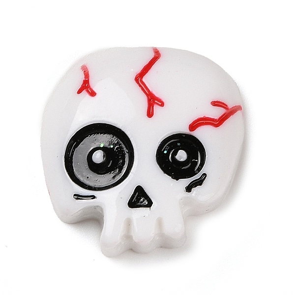 

PandaHall Skull Halloween Opaque Resin Decoden Cabochons, Halloween Jewelry Craft, Red, 23.5x23x8mm Resin Skull Red