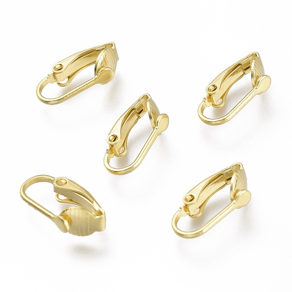 

PandaHall Brass Clip-on Earring Findings, Real 24K Gold Plated, 16x8x3.5mm Brass