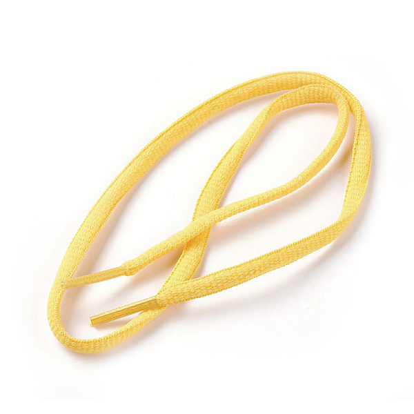 

PandaHall Polyester Cord Shoelace, Yellow, 52~54cm, 6mm Polyester Flat Yellow