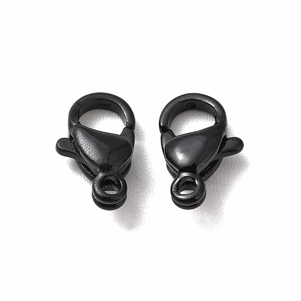 

PandaHall Spray Painted 304 Stainless Steel Lobster Claw Clasps, Black, 10.5x6.5x3.5mm, Hole: 1.2mm 304 Stainless Steel Black