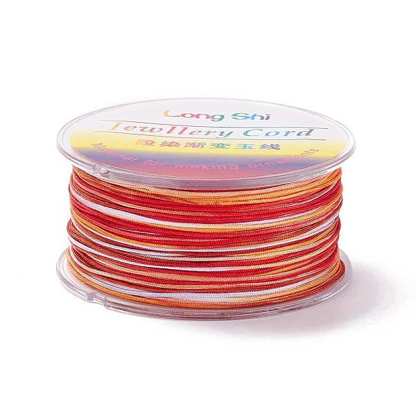 

PandaHall Segment Dyed Polyester Thread, Braided Cord, Colorful, 1mm, about 54.68 yards(50m)/roll Polyester