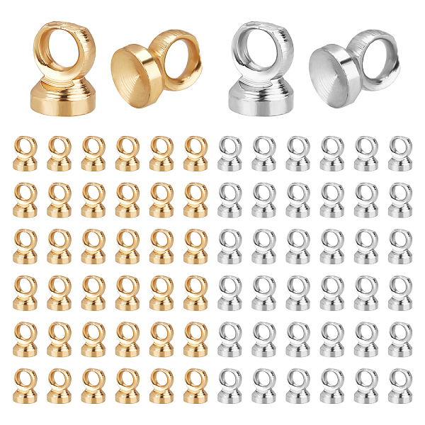 

PandaHall 200pcs 2 Colors Brass Bead Cap Pendant Bails, for Globe Glass Bubble Cover Pendants, Mixed Color, 3.5x2.8mm, Hole: 1.4mm...