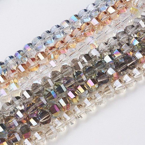 

PandaHall Electroplate Glass Beads Strands, Faceted, Rondelle, Mixed Color, 8x6mm, Hole: 1.2mm, about 78~79pcs/strand, 18.9 inch(48cm) Glass..., Multicolor
