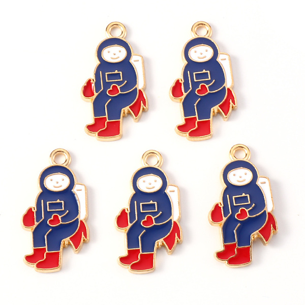 

PandaHall Alloy Enamel Pendants, Light Gold, Cadmium Free & Lead Free, Spaceman, Dark Blue, 28x15x1.5mm, Hole: 2mm Alloy+Enamel Human