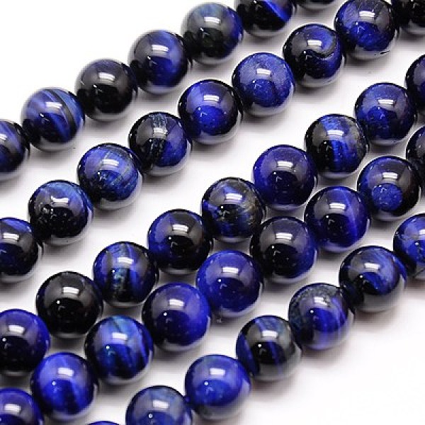 

PandaHall Natural Tiger Eye Beads Strands, Dyed & Heated, Round, Medium Blue, 6mm, Hole: 1mm, about 62pcs/strand, 15.75 inch Tiger Eye Round...