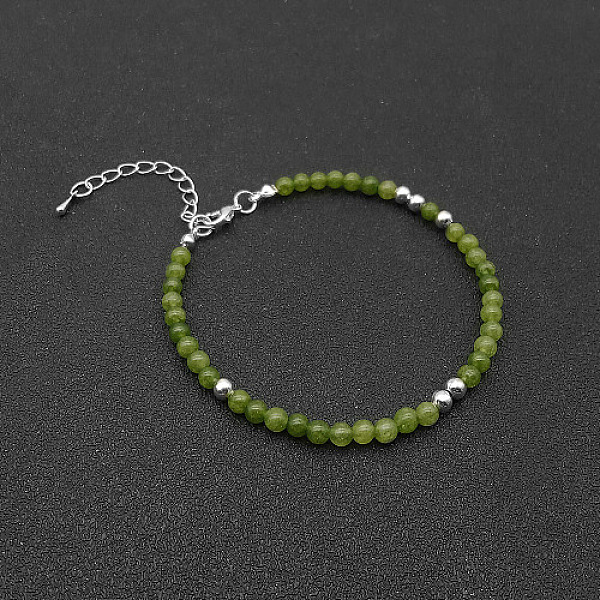 

PandaHall Natural Peridot Bead Bracelet, 7-1/8 inch(18cm) Peridot