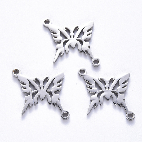 

PandaHall 201 Stainless Steel Links Connectors, Laser Cut, Butterfly, Stainless Steel Color, 17x18x1.5mm, Hole: 1.6mm 201 Stainless Steel...