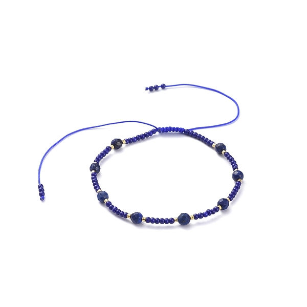 

PandaHall Adjustable Braided Bead Bracelets, with Nylon Thread, Glass Seed Beads, Natural Lapis Lazuli(Dyed) Beads, 2 inch~3-3/4 inch...