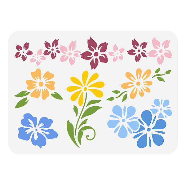 

PandaHall FINGERINSPIRE Flower Border Painting Stencil 8.3x11.7inch Floral Corner Painting Template Reusable Border Corner Stencil Plant...