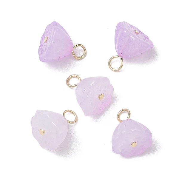 

PandaHall Acrylic Lotus Pendants, with 304 Stainless Steel Loops, Violet, 12x10.5x8mm, Hole: 2.5mm Acrylic Flower Purple