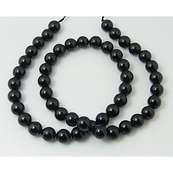 

PandaHall Natural Tourmaline Bead Strands, Round, Black, 4mm, Hole: 0.8mm, about 95pcs/strand, 15.5 inch(39.3cm) Tourmaline Round Black