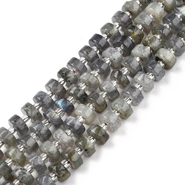 

PandaHall Natural Labradorite Beads Strands, with Seed Beads, Heishi Beads, Flat Round/Disc, 6~6.5x3mm, Hole: 1mm, about 35~42pcs/strand...
