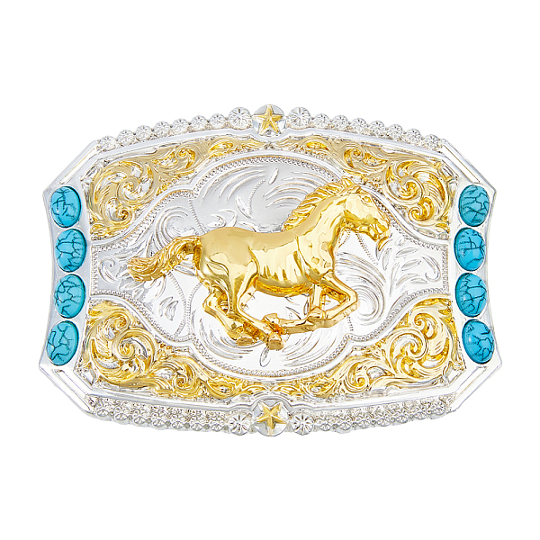 

PandaHall Alloy with Resin Smooth Buckles, Belt Fastener for Men, Rectangle, Golden & Silver, Horse, 87x65.5x26.5mm, Inner Diameter: 15x43mm...
