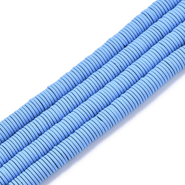 

PandaHall Spray Painted Non-magnetic Synthetic Hematite Beads Strands, Heishi Beads, Flat Round/Disc, Cornflower Blue, 6x1mm, Hole: 0.8mm...