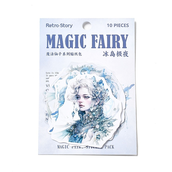 

PandaHall 10Pcs Magic Fairy Waterproof PET Self-Adhesive Decorative Stickers, for DIY Scrapbooking, Steel Blue, 63~80x52~63x0.2mm PET Angel...