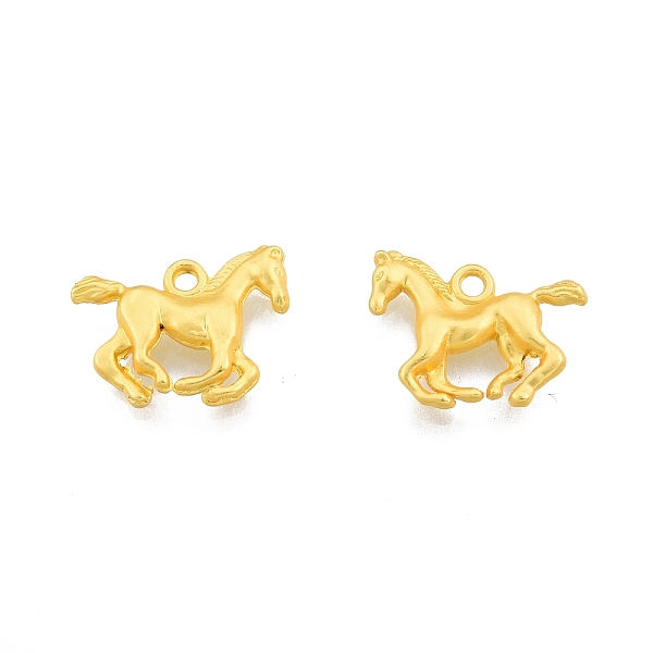 

PandaHall Alloy Pendants, Horse Charms, Matte Gold Color, 14.5x18.5x3mm, Hole: 1.8mm Alloy Horse