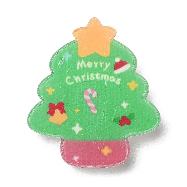 

PandaHall Acrylic Brooch, with 201 Stainless Steel Pin, Christmas Tree, 31x27x7mm Acrylic Christmas Tree