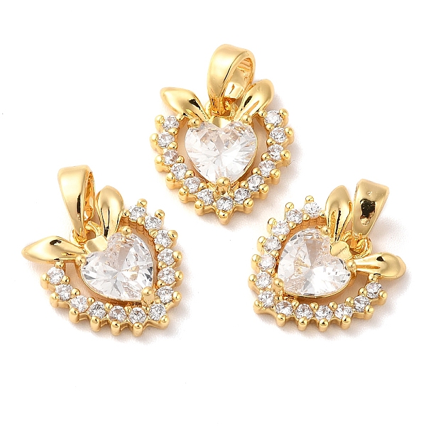 

PandaHall Brass Micro Pave Cubic Zirconia Pendants, Heart, Real 18K Gold Plated, 13x12x4mm, Hole: 4.5x2.5mm Brass+Cubic Zirconia Heart Clear