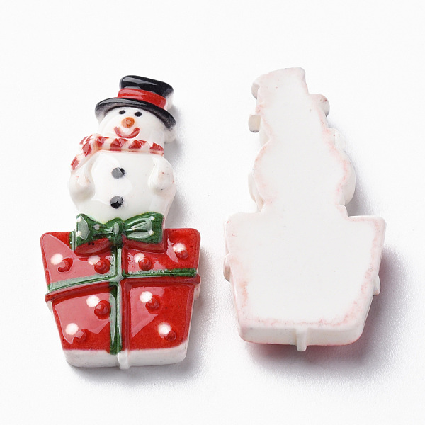 

PandaHall Opaque Resin Cabochons, Christmas Style, Snowman, Red, 28x13x4.5mm Resin Snowman Red