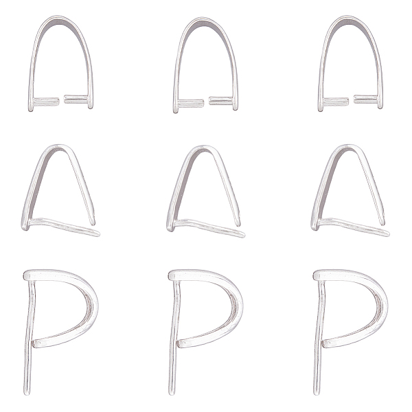 

PandaHall DICOSMETIC 6Pcs 3 Styles 925 Sterling Silver Pendant Bails, Snap on Bails, with S925 Stamp, Platinum, 8~12x1.7~5mm, Pin: 0.5~0.7mm...