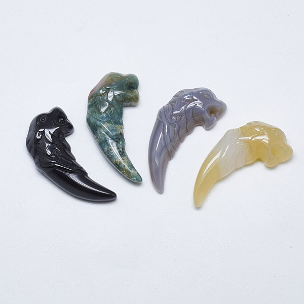 

PandaHall Natural Agate Big Pendants, Wolf Tooth Shape, 49~53x22~24x9~13mm, Hole: 1mm Natural Agate Others