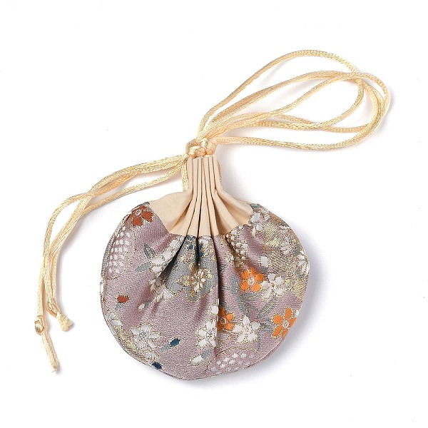 

PandaHall Chinese Brocade Sachet Coin Purses, Drawstring Floral Embroidered Jewelry Bag Gift Pouches, for Women Girls, Misty Rose, 9.2x12cm..., Red