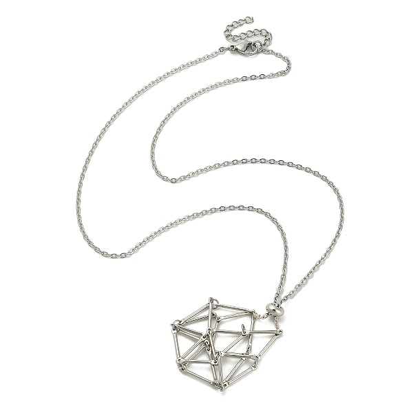 

PandaHall 304 Stainless Steel Macrame Pouch Braided Gemstone Holder Pendant Necklace Making, with Cable Chains and Lobster Claw Clasps...
