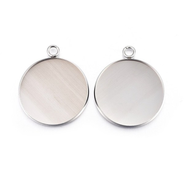 

PandaHall 304 Stainless Steel Pendant Cabochon Settings, Plain Edge Bezel Cups, Flat Round, Stainless Steel Color, Tray: 25mm, 31x27x2mm...