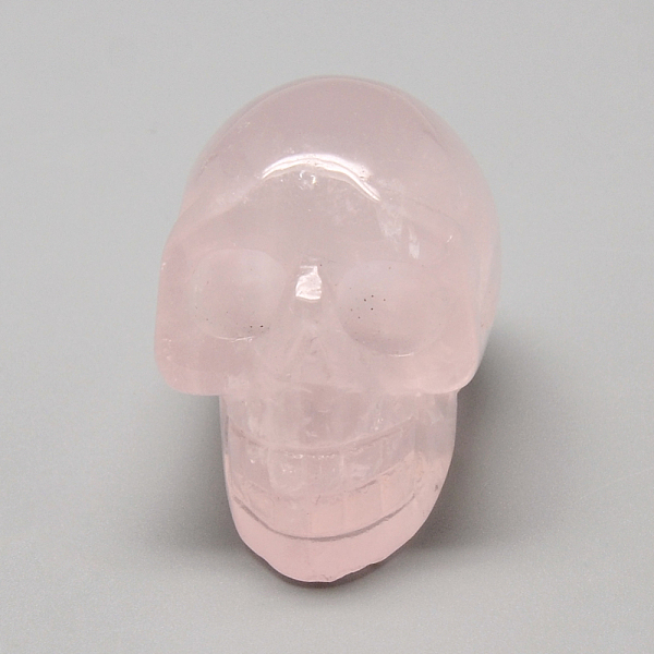 

PandaHall Natural Rose Quartz Display Decorations, Skull, 37~39x30~33x46~50mm Rose Quartz Skull