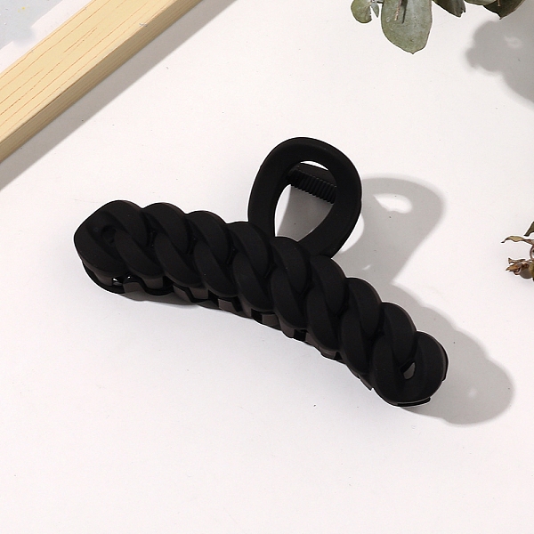 

PandaHall Large Frosted Acrylic Hair Claw Clips, Curb Chain Non Slip Jaw Clamps for Girl Women, Black, 60x110mm Acrylic Black