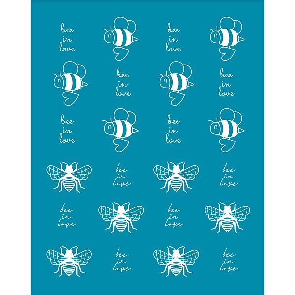 

PandaHall Silk Screen Printing Stencil, for Painting on Wood, DIY Decoration T-Shirt Fabric, Bees Pattern, 100x127mm Nylon Bees Cyan