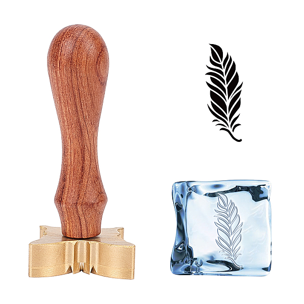 

PandaHall Olycraft 1Pc Golden Brass Stamp Head, For Wax Seal Stamp, 1Pc Pear Wood Handle, and 1Pc Rectangle Velvet Pouches, Feather Pattern...