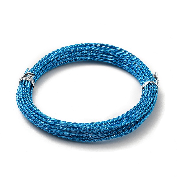 

PandaHall Aluminum Wire, Twisted Round, Dodger Blue, 1.6mm, about 16.40 Feet(5m)/Roll Aluminum Twisted Round