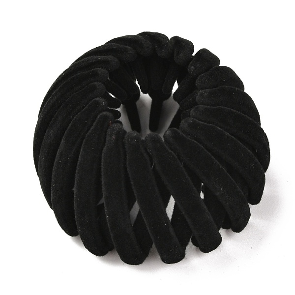 

PandaHall Velvet Bird Nest Hair Clips, Expandable Ponytail Holder for Women, Black, 60~65x38~40mm, Inner Diameter: 74~80mm Plastic Black