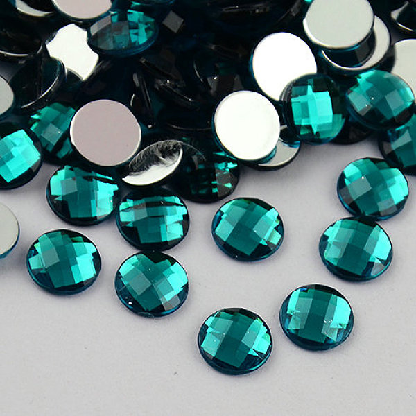 

PandaHall Taiwan Acrylic Rhinestone Cabochons, Flat Back and Faceted, Half Round/Dome, Teal, 18x5mm Acrylic Rhinestone Half Round Cyan