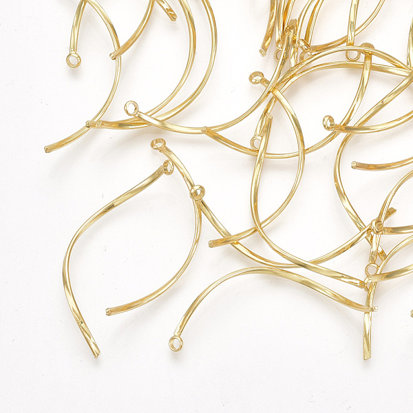 

PandaHall Brass Pendants, Real 18K Gold Plated, 38~39x1.5x1mm, Hole: 1.8mm Brass Others