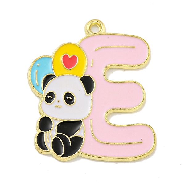 

PandaHall Alloy Enamel Pendants, Light Gold, Panda Charm, Letter E, 27.5x22.5x1mm, Hole: 1.6mm Alloy+Enamel Letter E