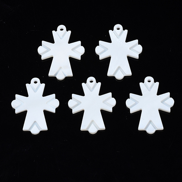 

PandaHall Natural Freshwater Shell Pendants, Cross, 23x18.5x2mm, Hole: 1.2mm Freshwater Shell Cross