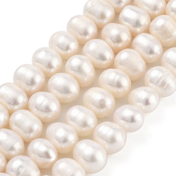 

PandaHall Natural Cultured Freshwater Pearl Beads Strands, Potato, Antique White, 7~8mm, Hole: 0.6mm, about 26pcs/strand, 6.69 inch(17cm)...