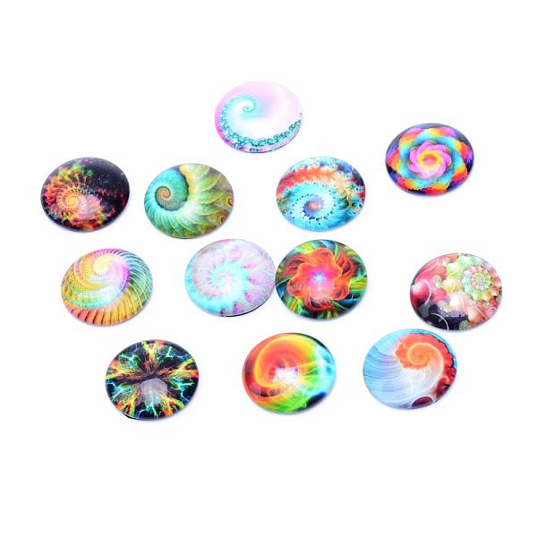 

PandaHall Glass Cabochons, For DIY Projects, Half Round/Dome, Mixed Color, 12x4mm Glass Half Round Multicolor