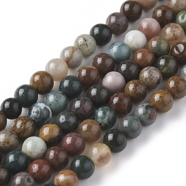 

PandaHall Natural Ocean Jasper Beads Strands, Round, 6mm, Hole: 1mm, about 61pcs/strand, 15.35 inch(39cm) Ocean Jasper Round
