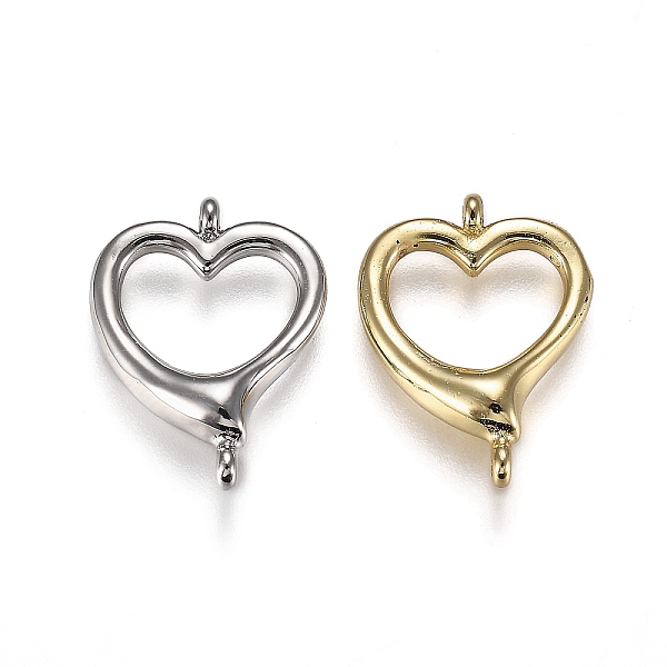 

PandaHall Eco-Friendly Brass Links Connectors, Long-Lasting Plated, Heart, Mixed Color, 20x15x4mm, Hole: 1mm Brass Heart