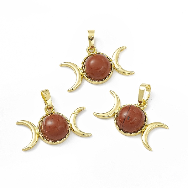 

PandaHall Natural Red Jasper Pendants, Triple Moon Charms, with Golden Tone Rack Plating Brass Findings, Cadmium Free & Lead Free, 15x26x7mm...